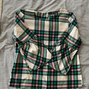 J. Crew flannel bell sleeve blouse